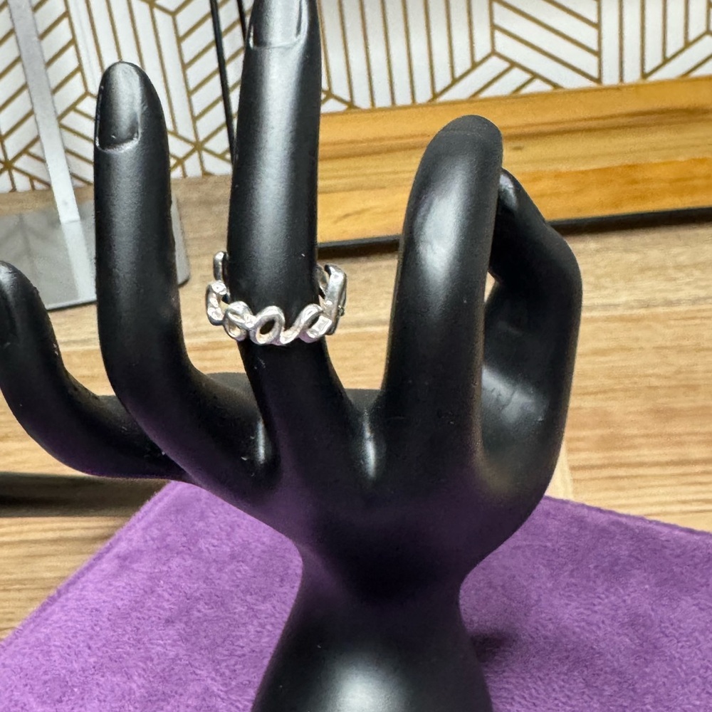 Silver Coach Script Ring - Vintage - image 3